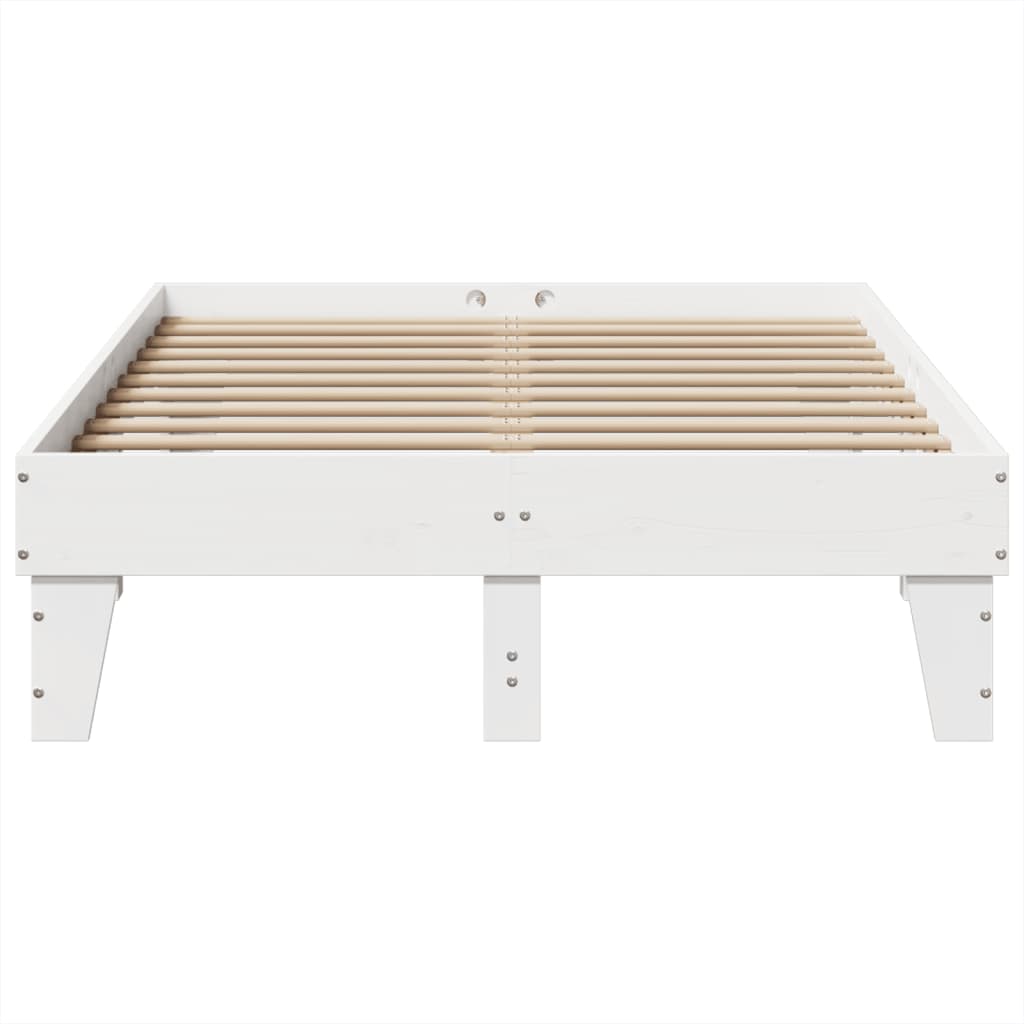 Bed Frame without Mattress White 120x200 cm Solid Wood Pine