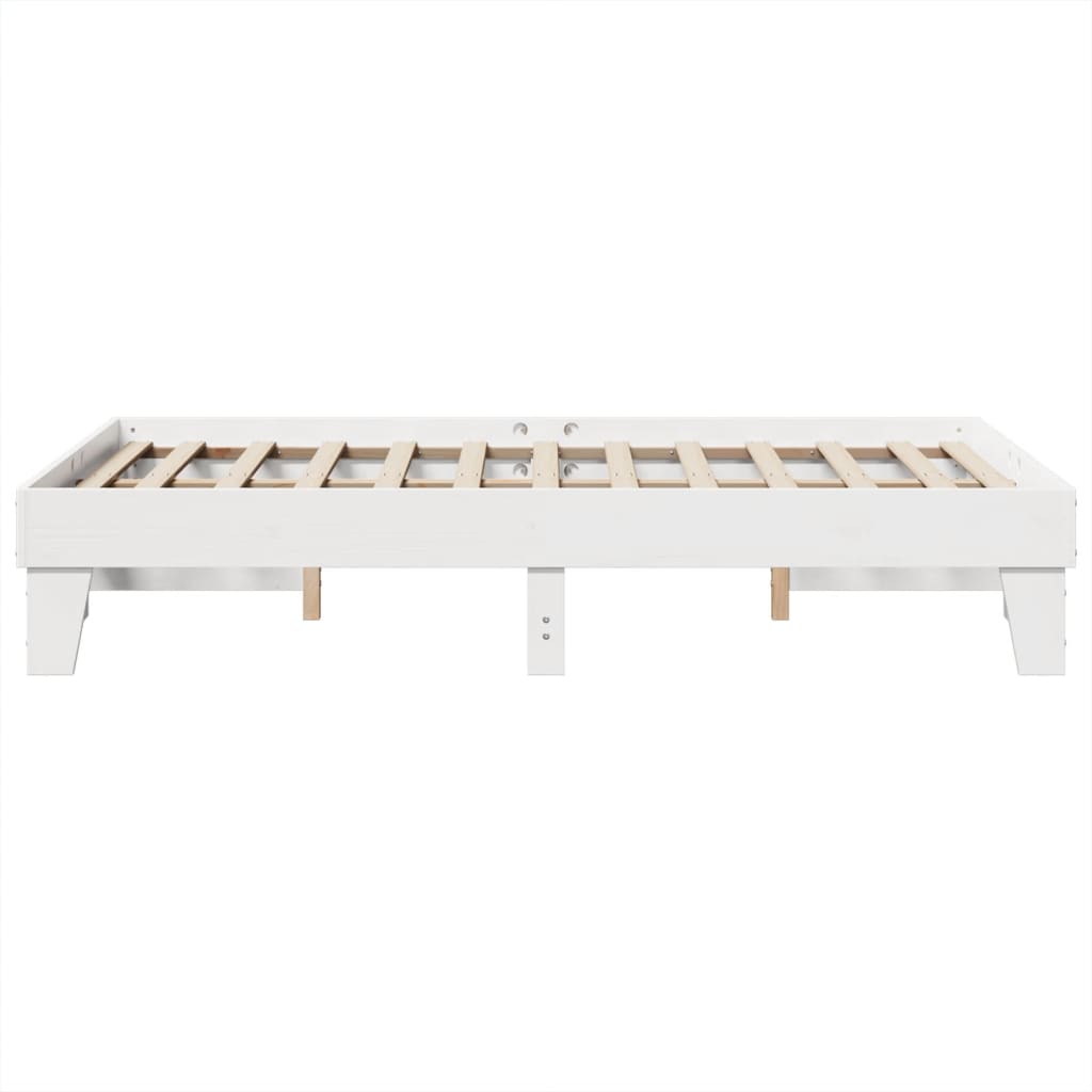 Bed Frame without Mattress White 120x200 cm Solid Wood Pine