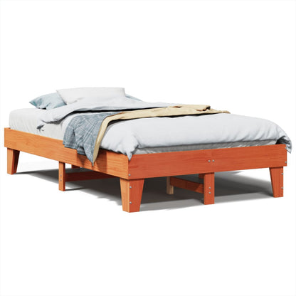 Bed Frame without Mattress Wax Brown 120x200 cm Solid Wood Pine