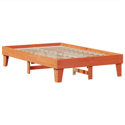 Bed Frame without Mattress Wax Brown 120x200 cm Solid Wood Pine