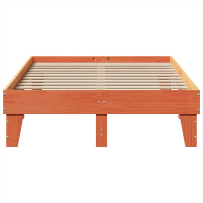 Bed Frame without Mattress Wax Brown 120x200 cm Solid Wood Pine