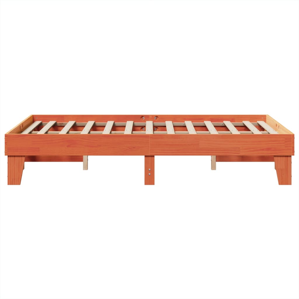 Bed Frame without Mattress Wax Brown 120x200 cm Solid Wood Pine