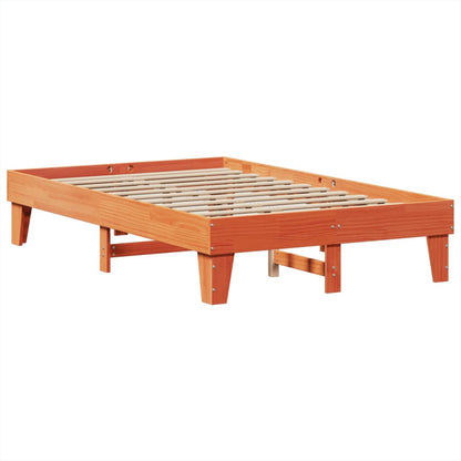 Bed Frame without Mattress Wax Brown 120x200 cm Solid Wood Pine