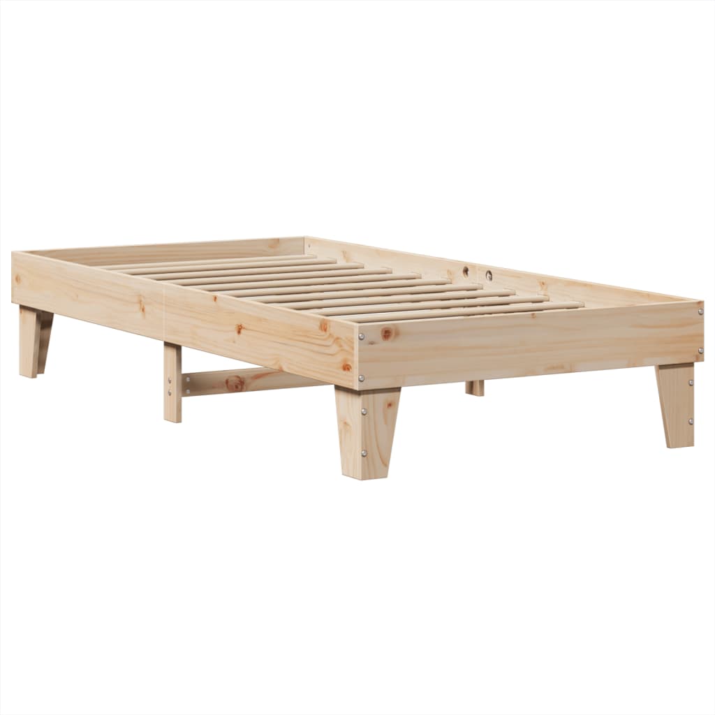 Bed Frame without Mattress 100x200 cm Solid Wood Pine