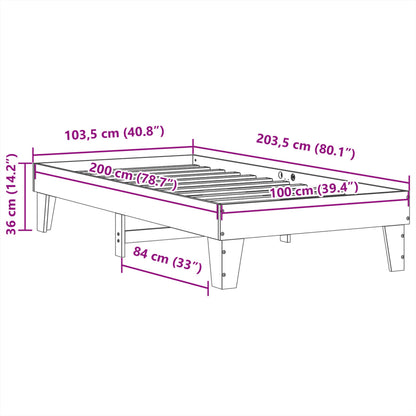 Bed Frame without Mattress 100x200 cm Solid Wood Pine