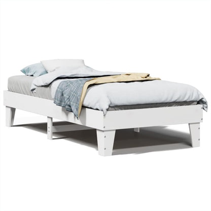 Bed Frame without Mattress White 100x200 cm Solid Wood Pine