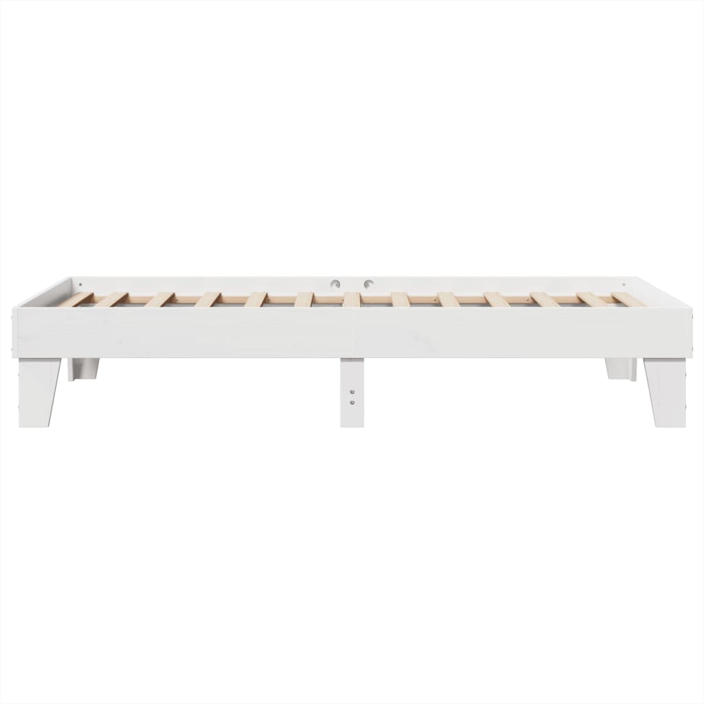 Bed Frame without Mattress White 100x200 cm Solid Wood Pine