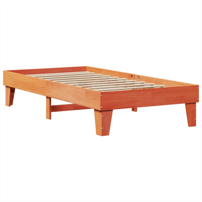 Bed Frame without Mattress Wax Brown 100x200 cm Solid Wood Pine