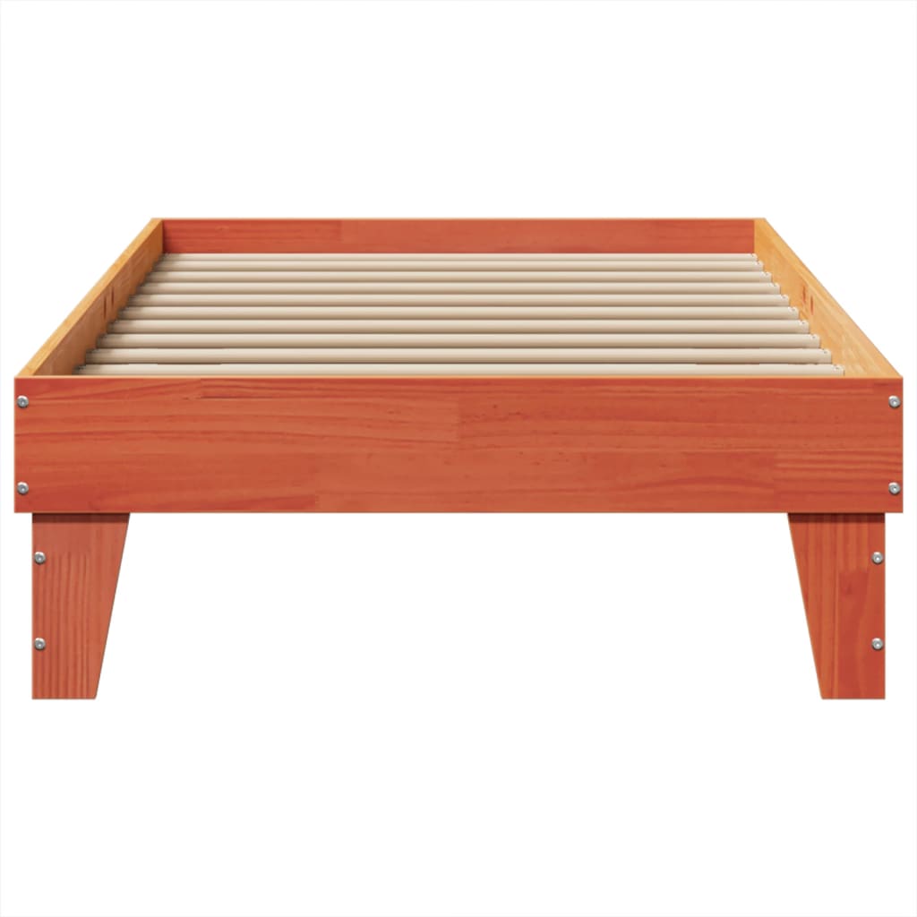 Bed Frame without Mattress Wax Brown 100x200 cm Solid Wood Pine