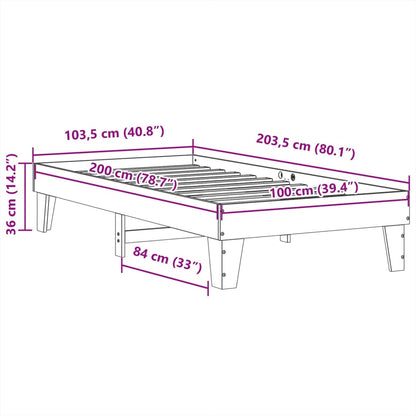 Bed Frame without Mattress Wax Brown 100x200 cm Solid Wood Pine