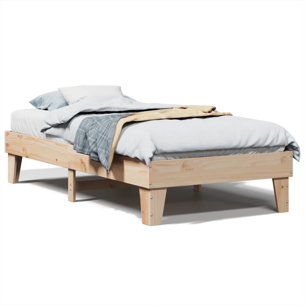 Bed Frame without Mattress 90x200 cm Solid Wood Pine