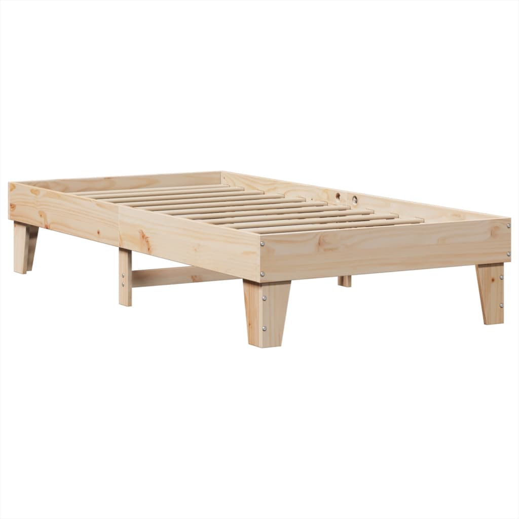 Bed Frame without Mattress 90x200 cm Solid Wood Pine