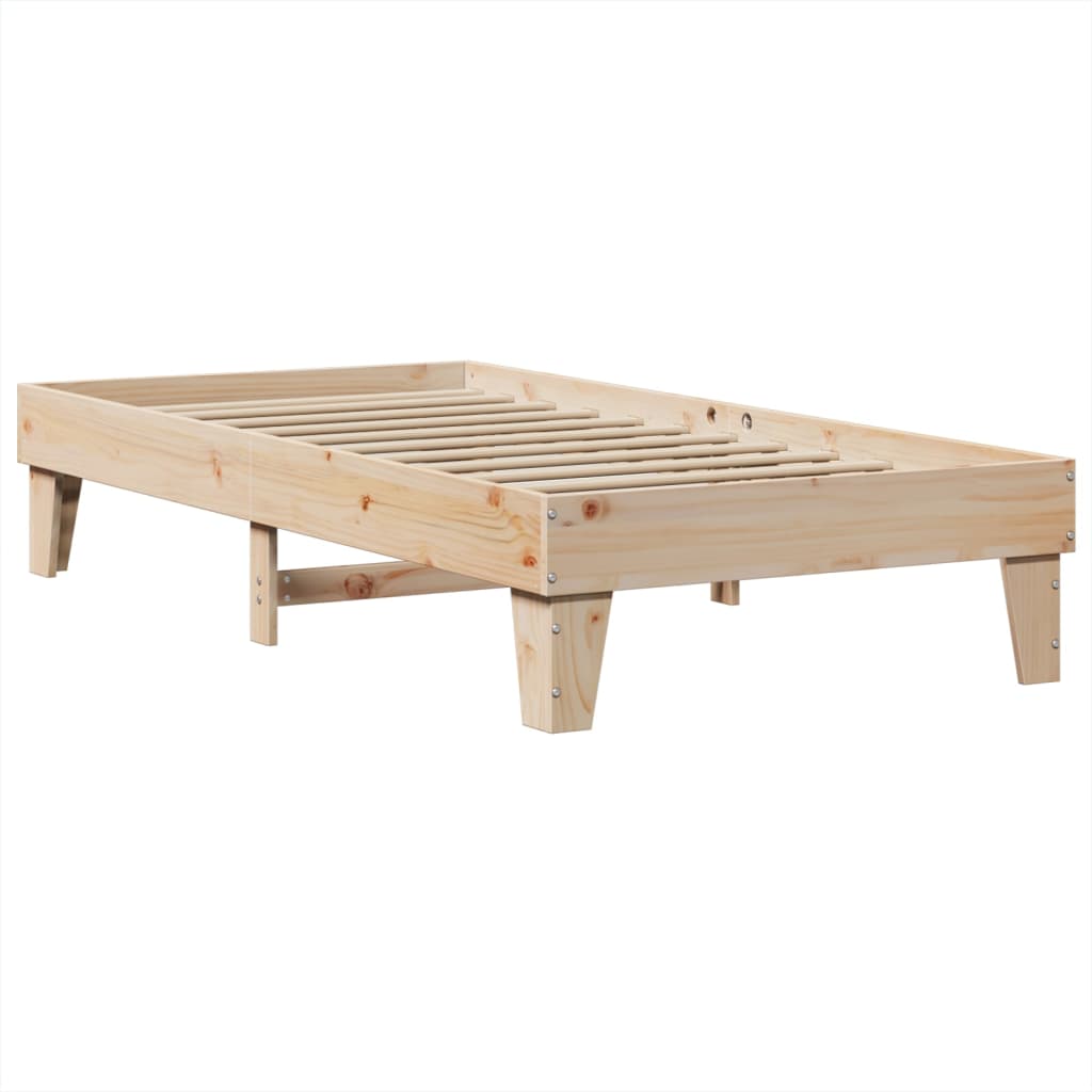 Bed Frame without Mattress 90x200 cm Solid Wood Pine