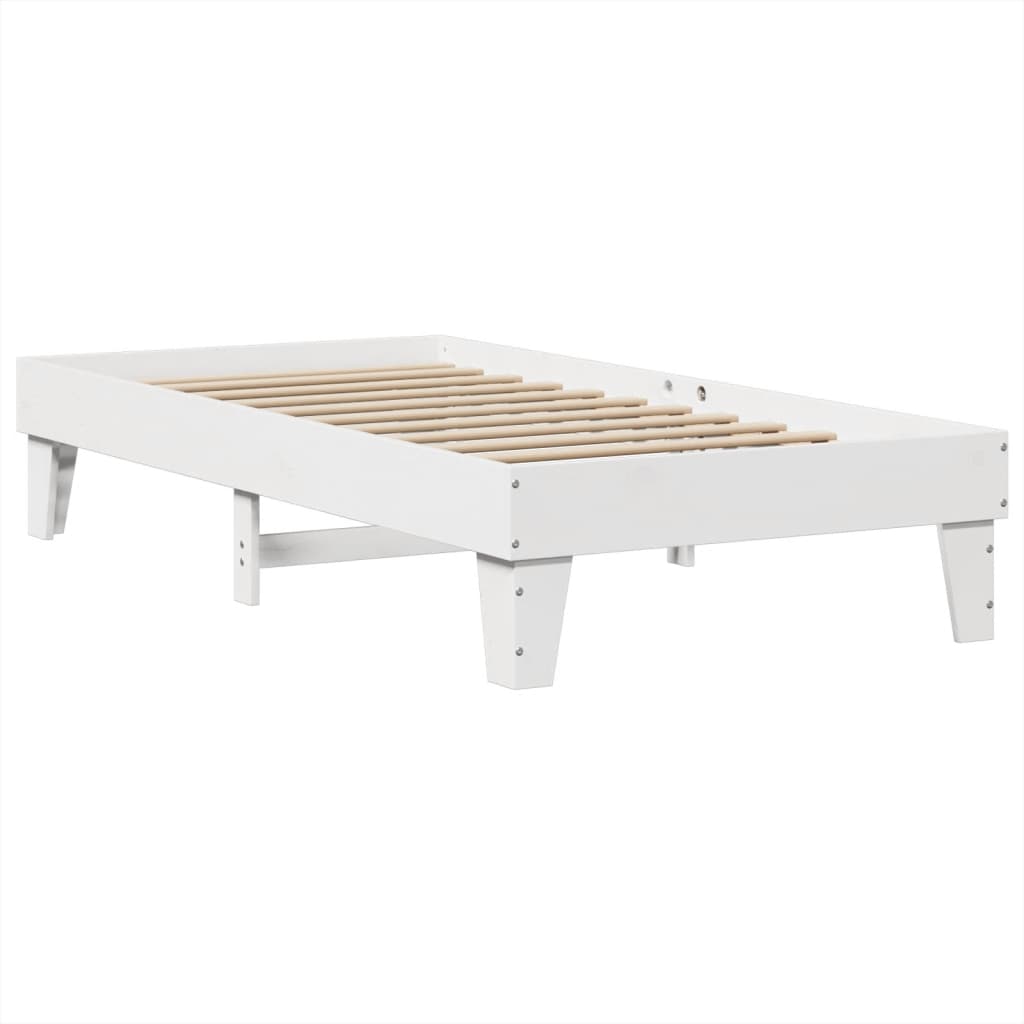 Bed Frame without Mattress White 90x200 cm Solid Wood Pine