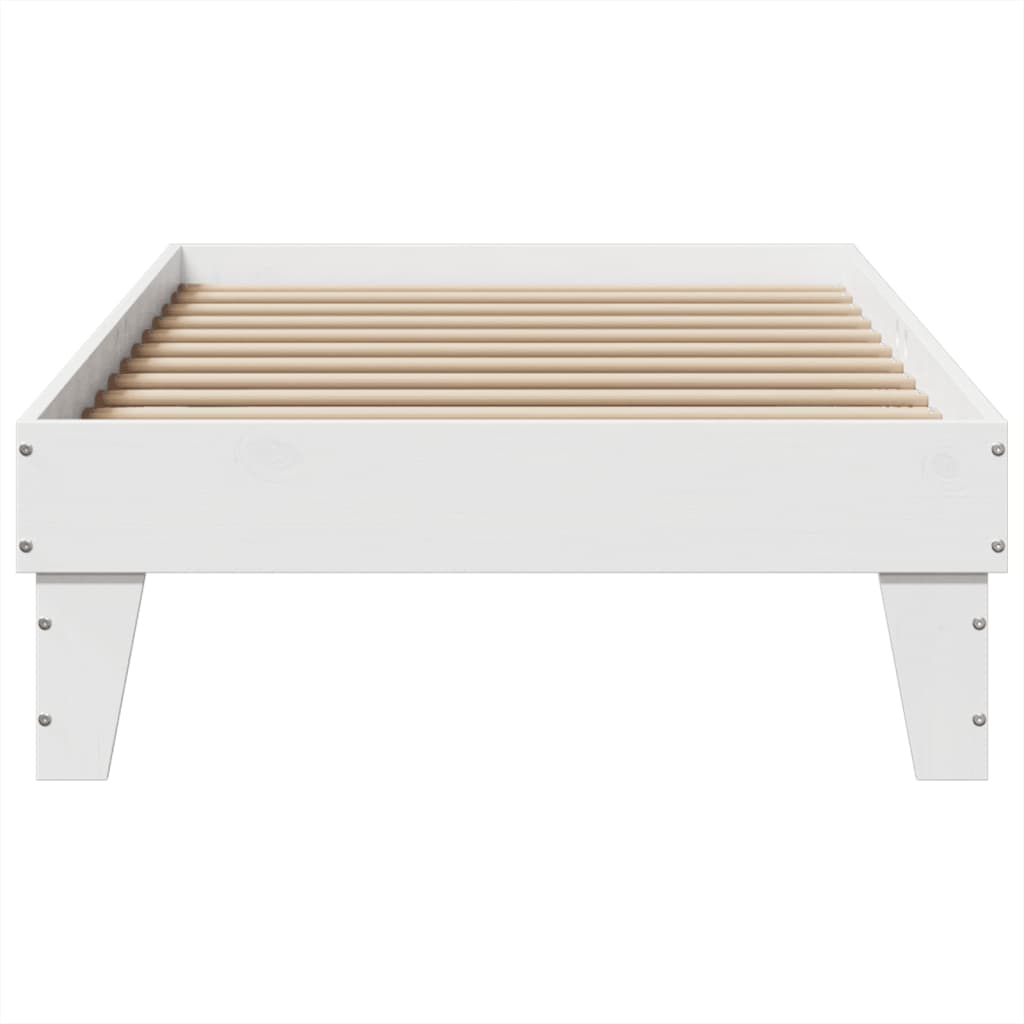 Bed Frame without Mattress White 90x200 cm Solid Wood Pine