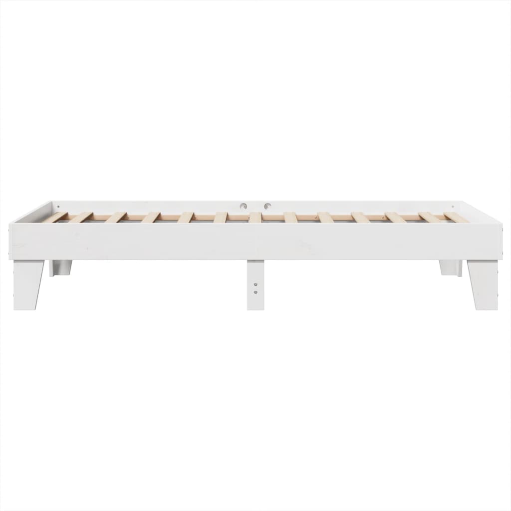 Bed Frame without Mattress White 90x200 cm Solid Wood Pine