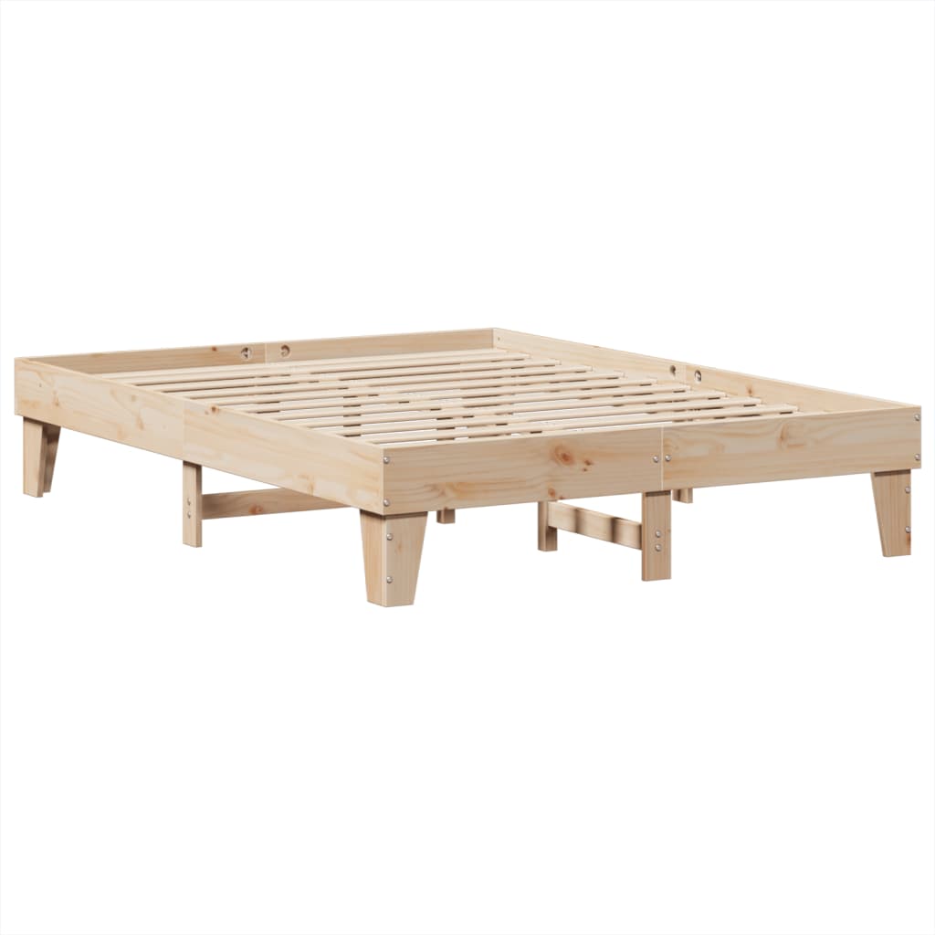 Bed Frame without Mattress 140x190 cm Solid Wood Pine