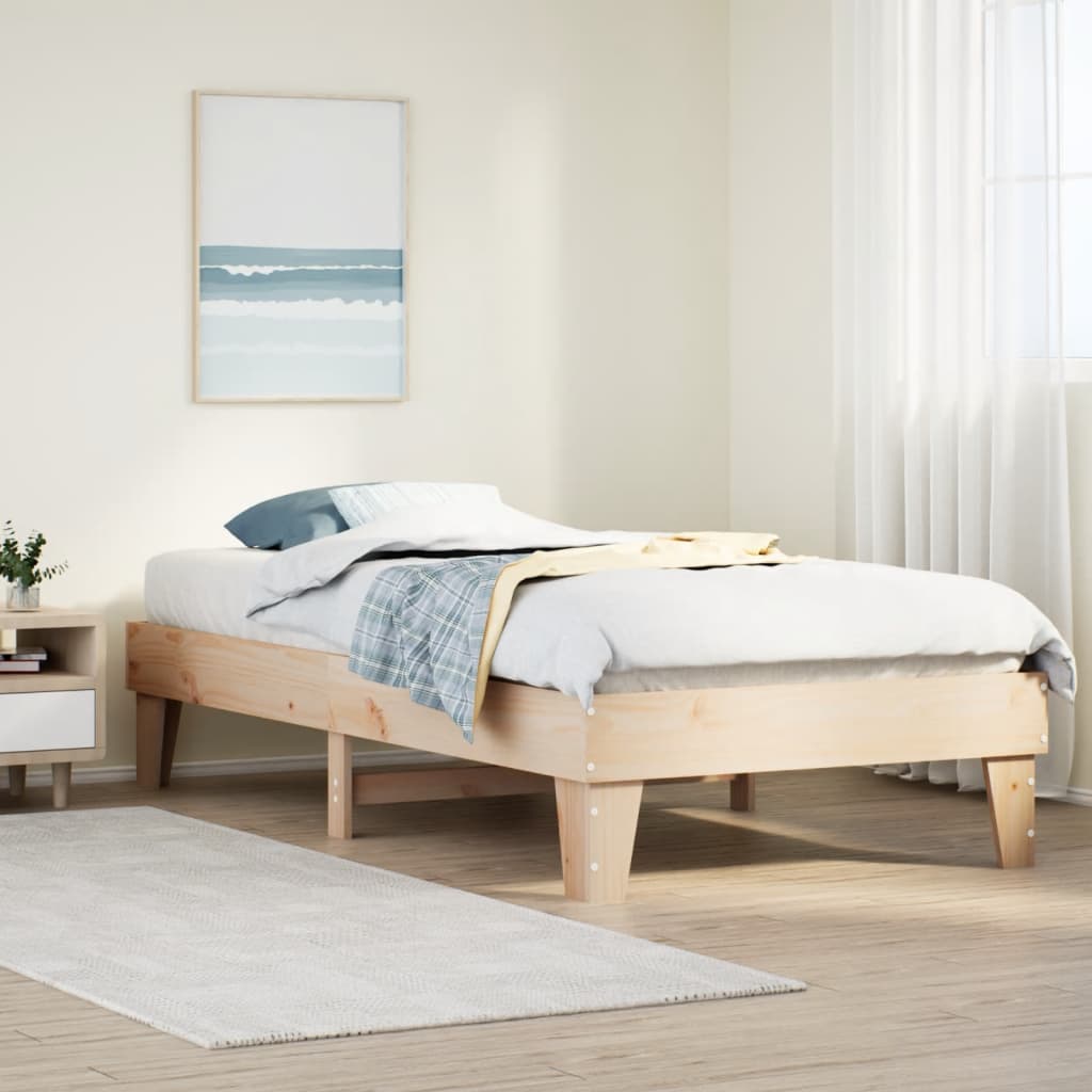 Bed Frame without Mattress 90x190 cm Single Solid Wood Pine