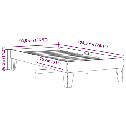 Bed Frame without Mattress White 90x190 cm Single Solid Wood Pine