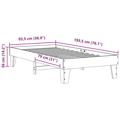 Bed Frame without Mattress Wax Brown 90x190 cm Single Solid Wood Pine