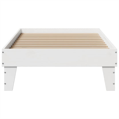 Bed Frame without Mattress White 75x190 cm Small Single Solid Wood Pine