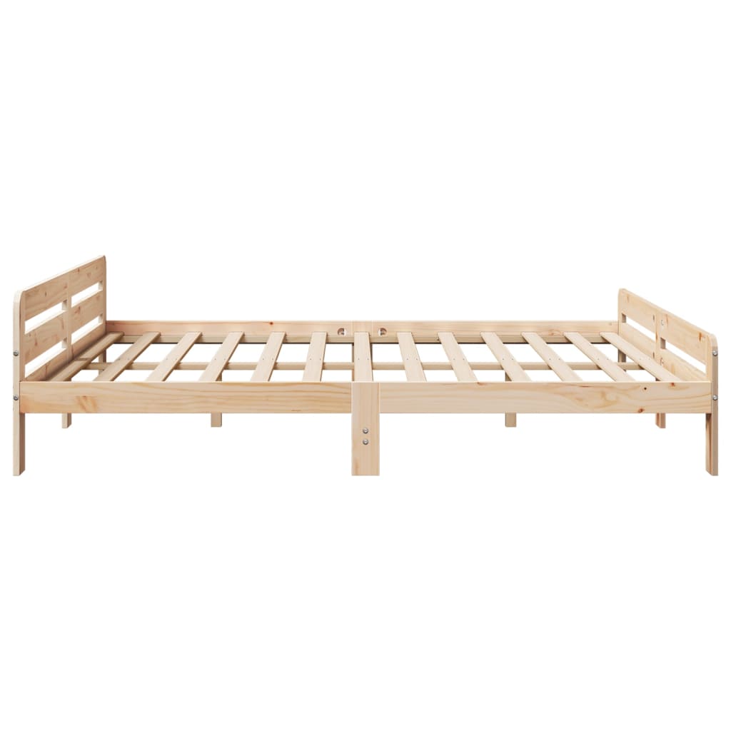 Bed Frame without Mattress 200x200 cm Solid Wood Pine