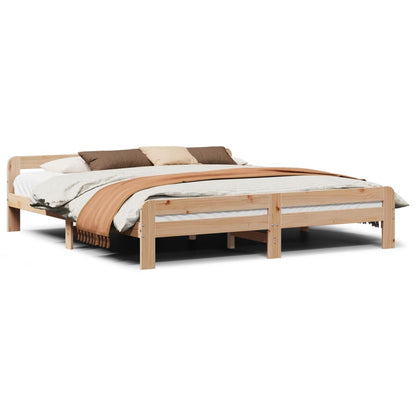 Bed Frame without Mattress 180x200 cm Super King Size Solid Wood Pine