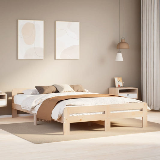 Bed Frame without Mattress 160x200 cm Solid Wood Pine