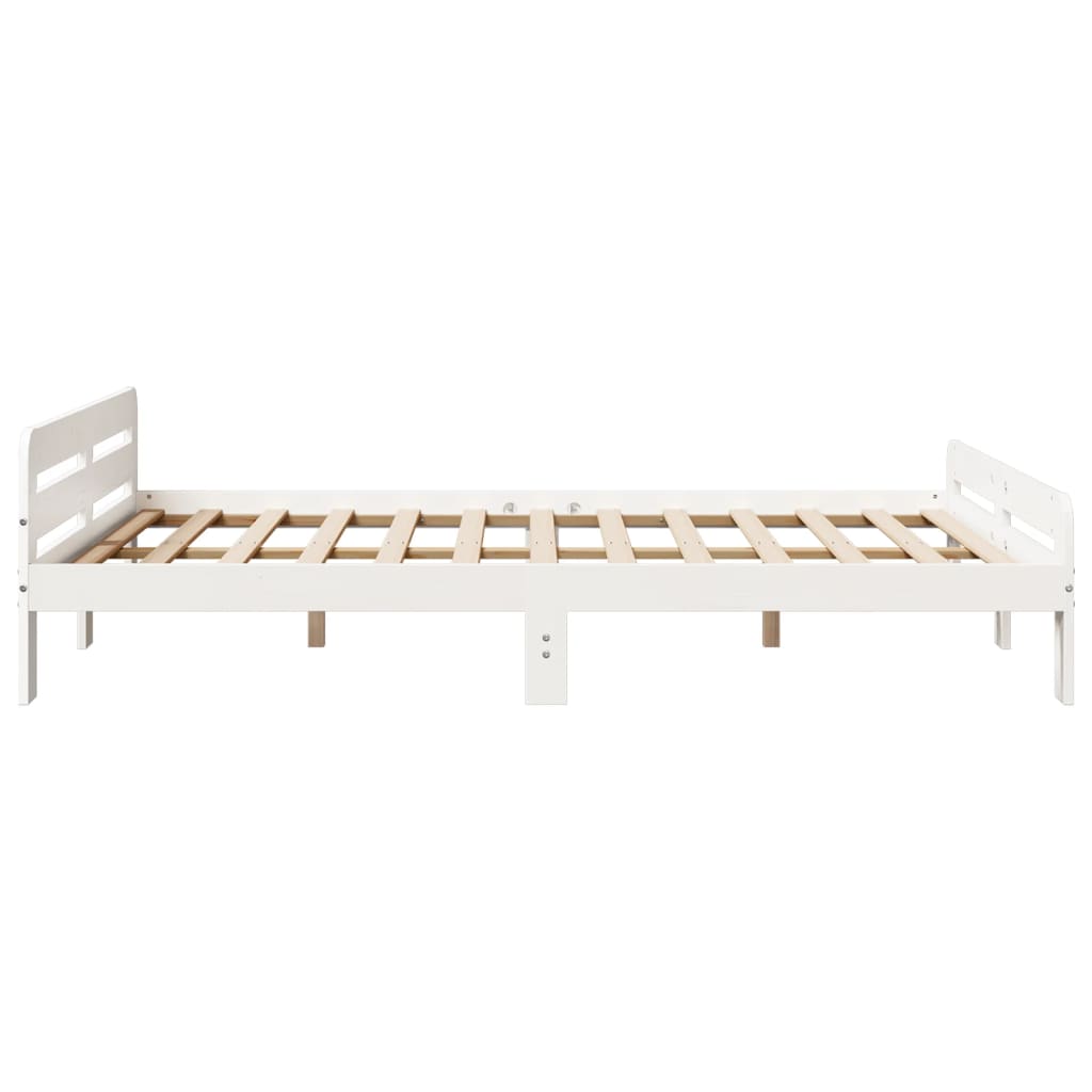 Bed Frame without Mattress White 160x200 cm Solid Wood Pine