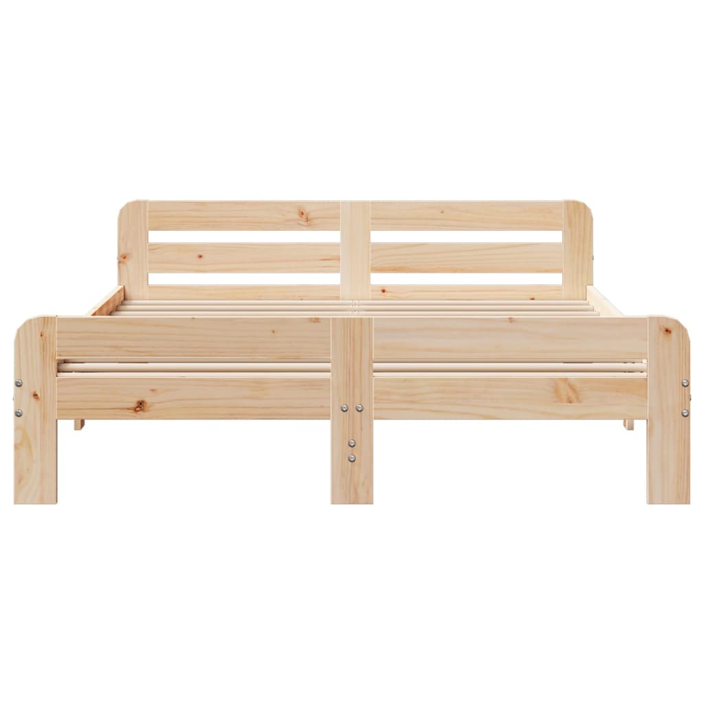 Bed Frame without Mattress 150x200 cm King Size Solid Wood Pine