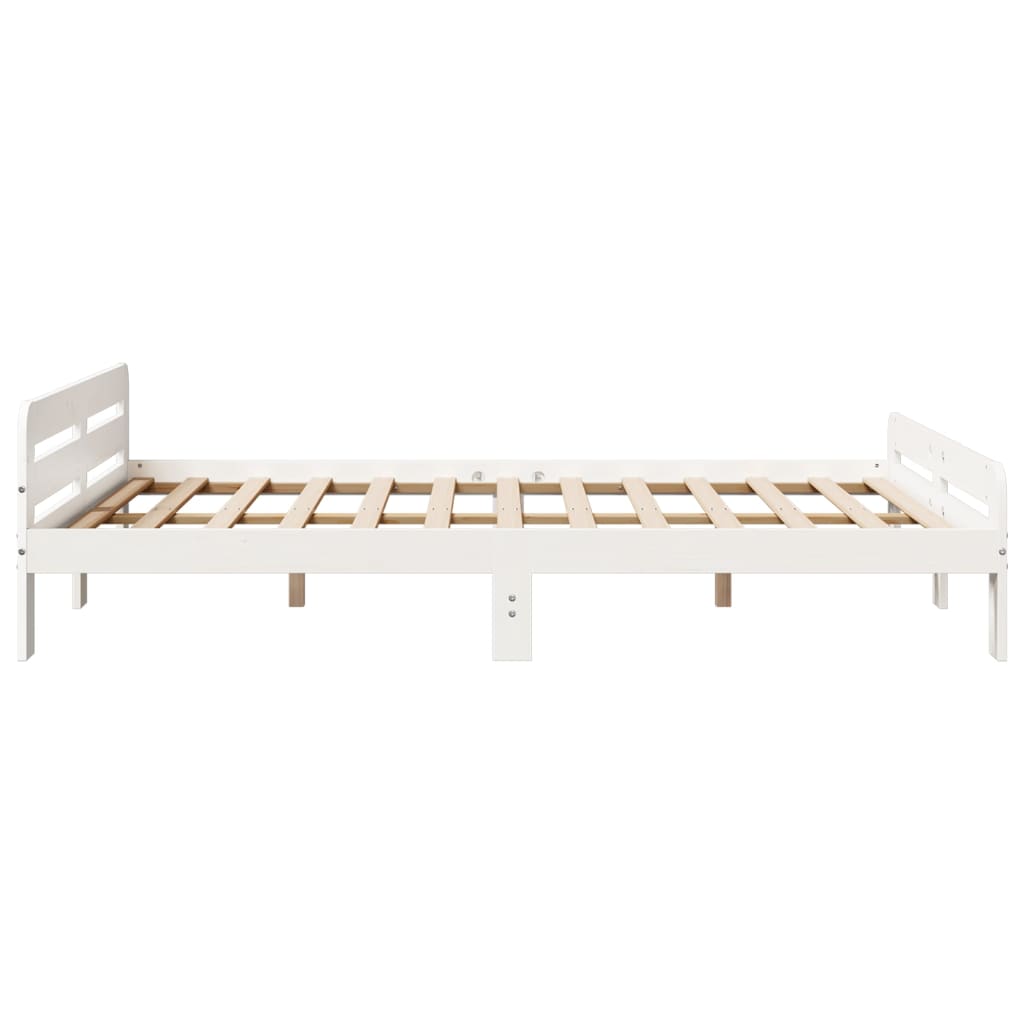 Bed Frame without Mattress White 140x200 cm Solid Wood Pine