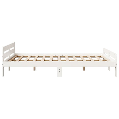 Bed Frame without Mattress White 140x200 cm Solid Wood Pine