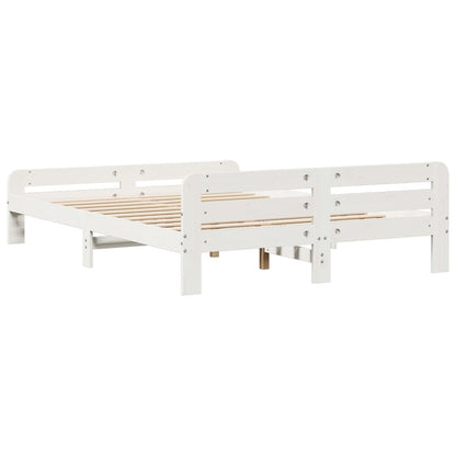 Bed Frame without Mattress White 140x200 cm Solid Wood Pine