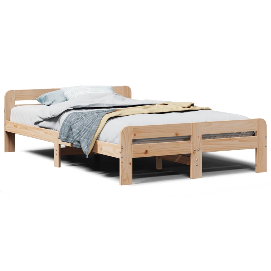 Bed Frame without Mattress 120x200 cm Solid Wood Pine