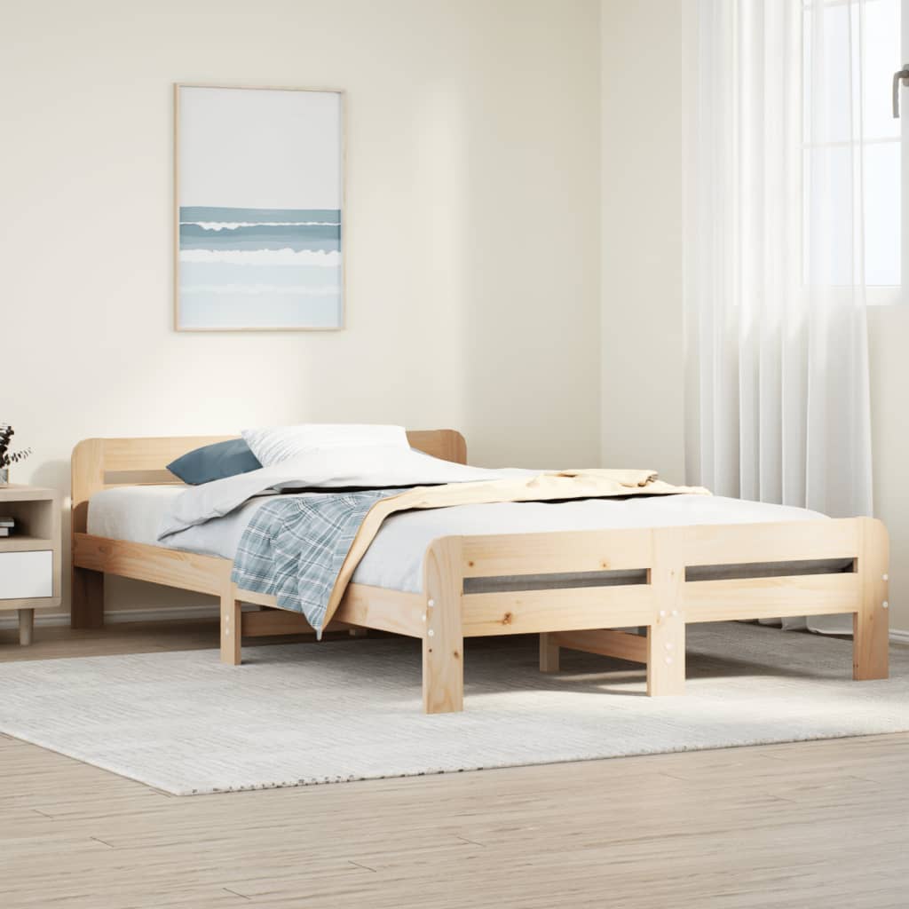 Bed Frame without Mattress 120x200 cm Solid Wood Pine