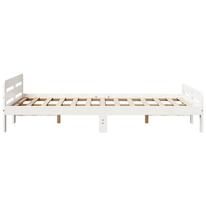 Bed Frame without Mattress White 120x200 cm Solid Wood Pine