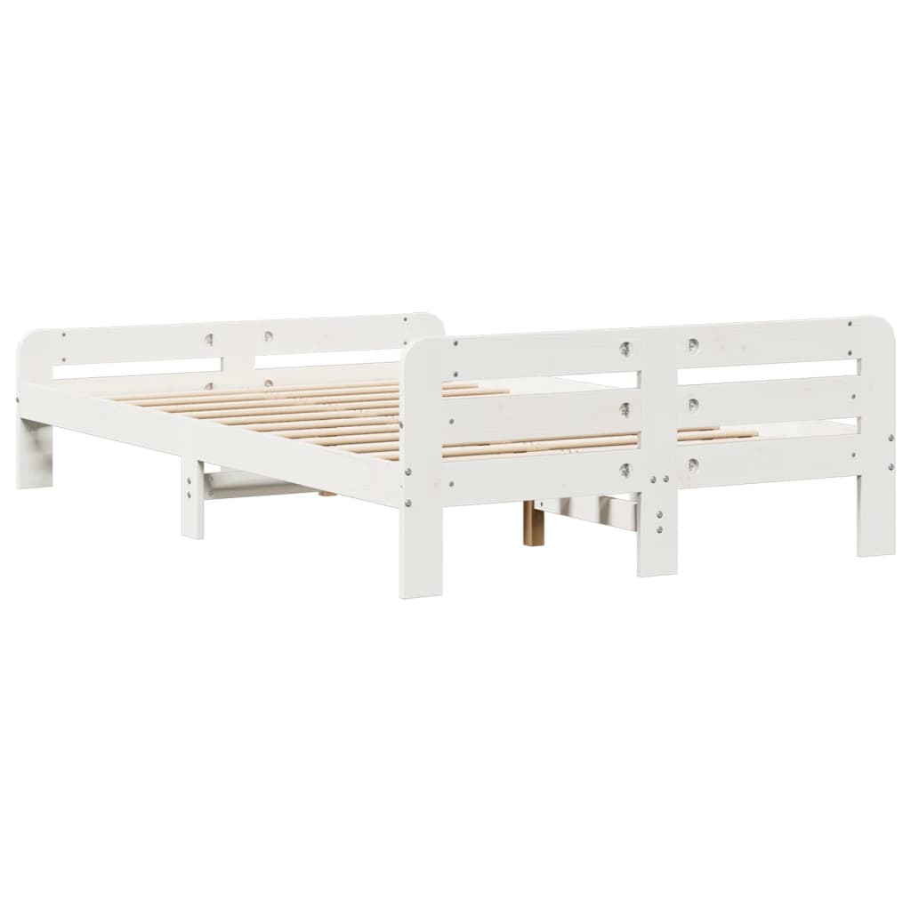 Bed Frame without Mattress White 120x200 cm Solid Wood Pine