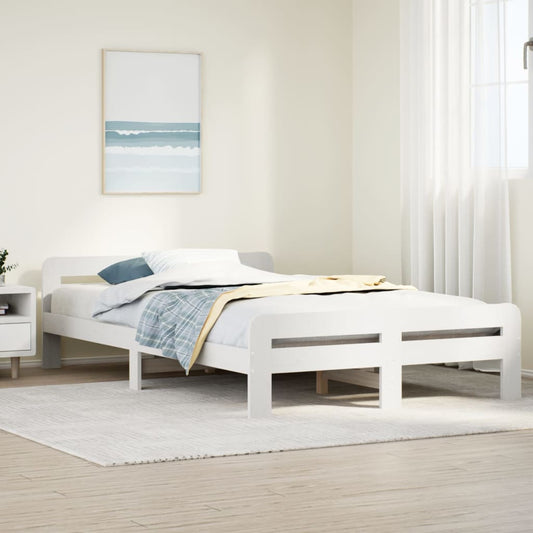 Bed Frame without Mattress White 120x200 cm Solid Wood Pine