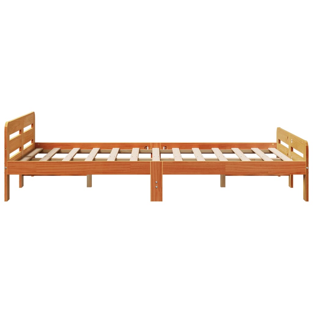 Bed Frame without Mattress Wax Brown 120x200 cm Solid Wood Pine