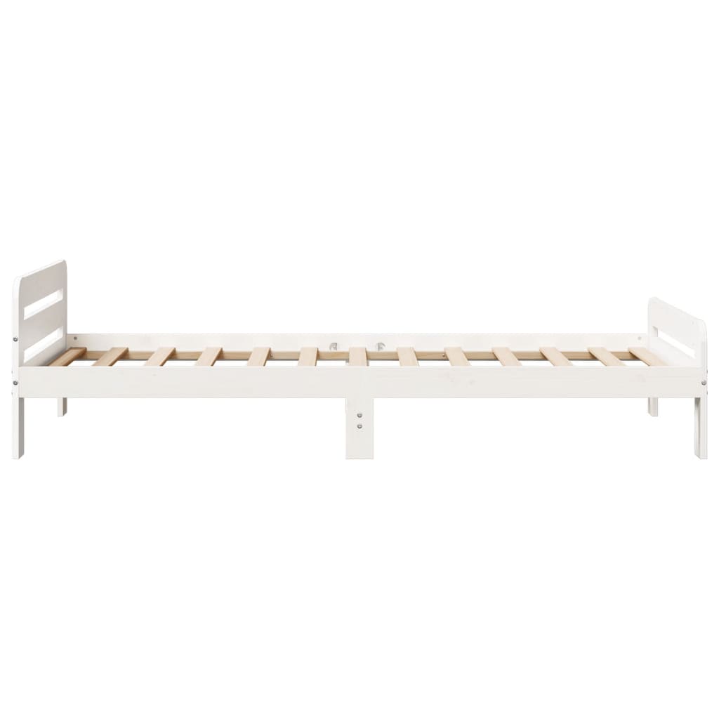 Bed Frame without Mattress White 100x200 cm Solid Wood Pine