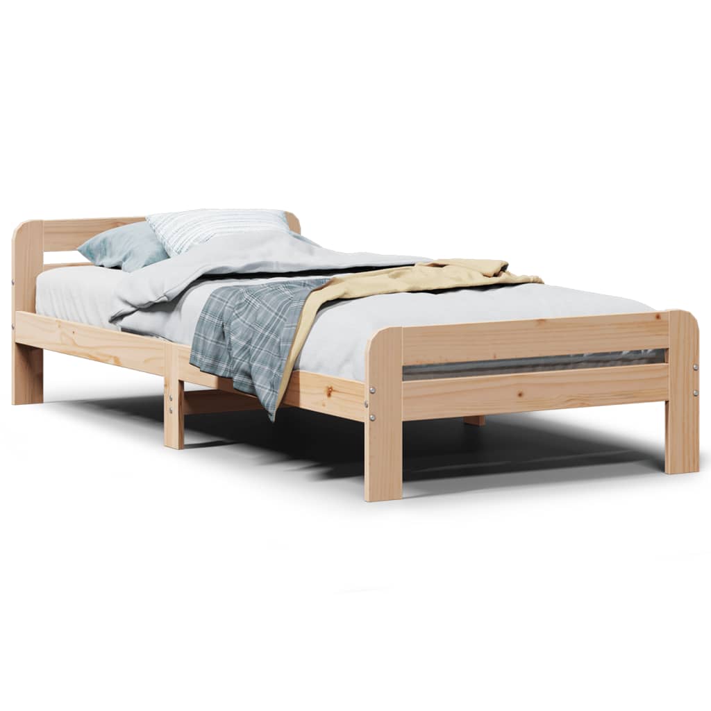 Bed Frame without Mattress 90x200 cm Solid Wood Pine