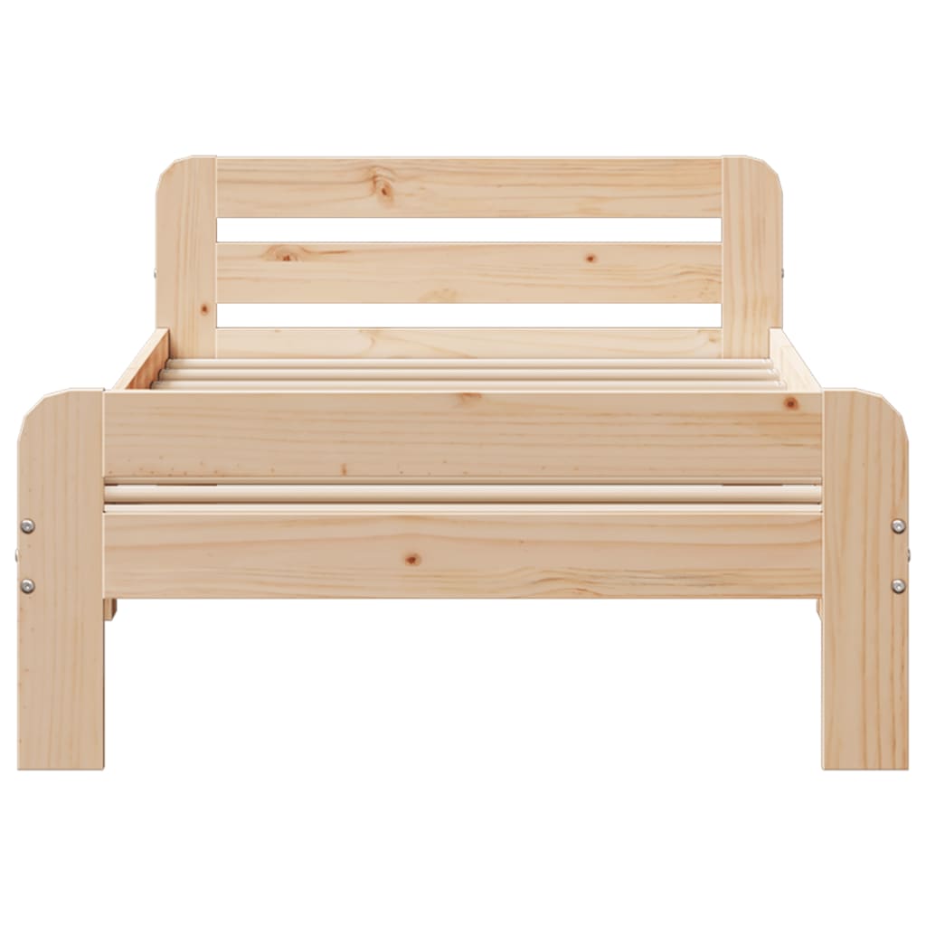 Bed Frame without Mattress 90x200 cm Solid Wood Pine