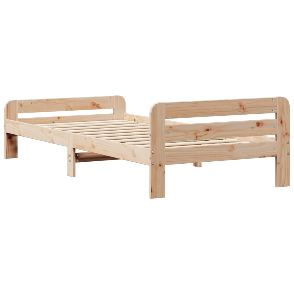 Bed Frame without Mattress 90x200 cm Solid Wood Pine