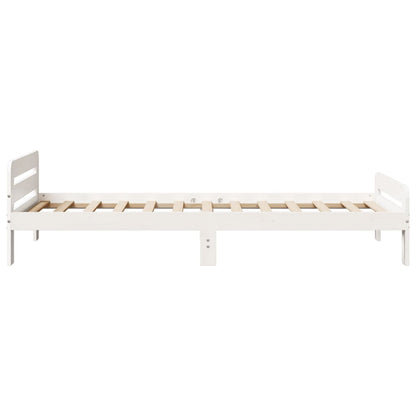 Bed Frame without Mattress White 90x200 cm Solid Wood Pine