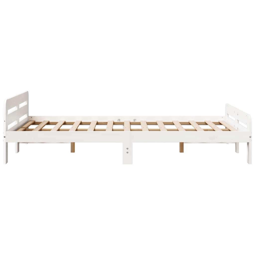 Bed Frame without Mattress White 120x190 cm Small Double Solid Wood Pine