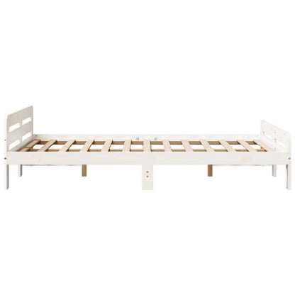 Bed Frame without Mattress White 120x190 cm Small Double Solid Wood Pine