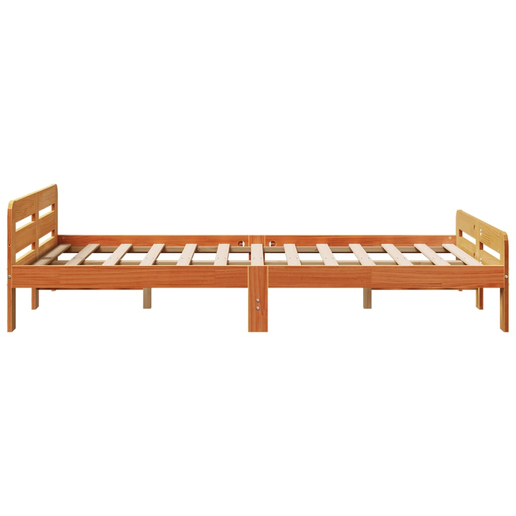 Bed Frame without Mattress Wax Brown 120x190 cm Small Double Solid Wood Pine