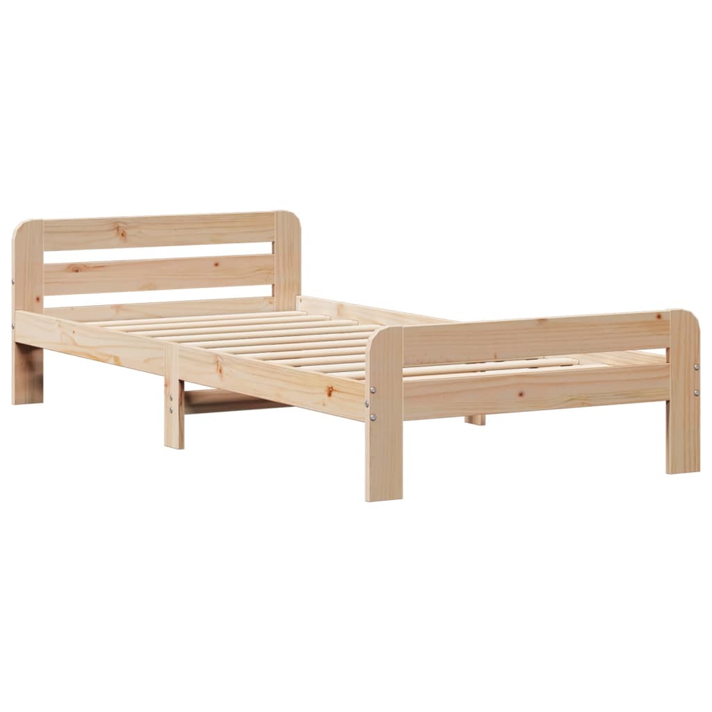 Bed Frame without Mattress 90x190 cm Single Solid Wood Pine