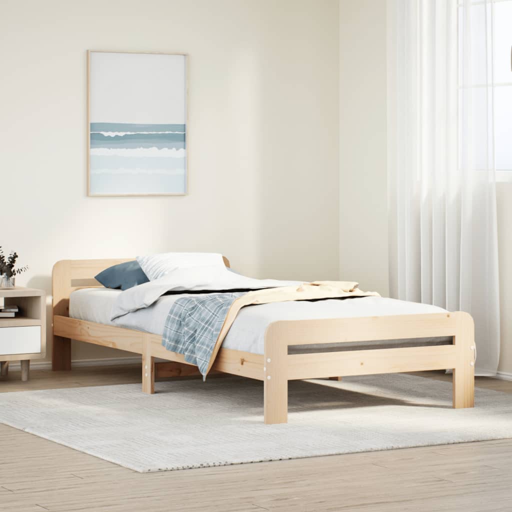 Bed Frame without Mattress 90x190 cm Single Solid Wood Pine