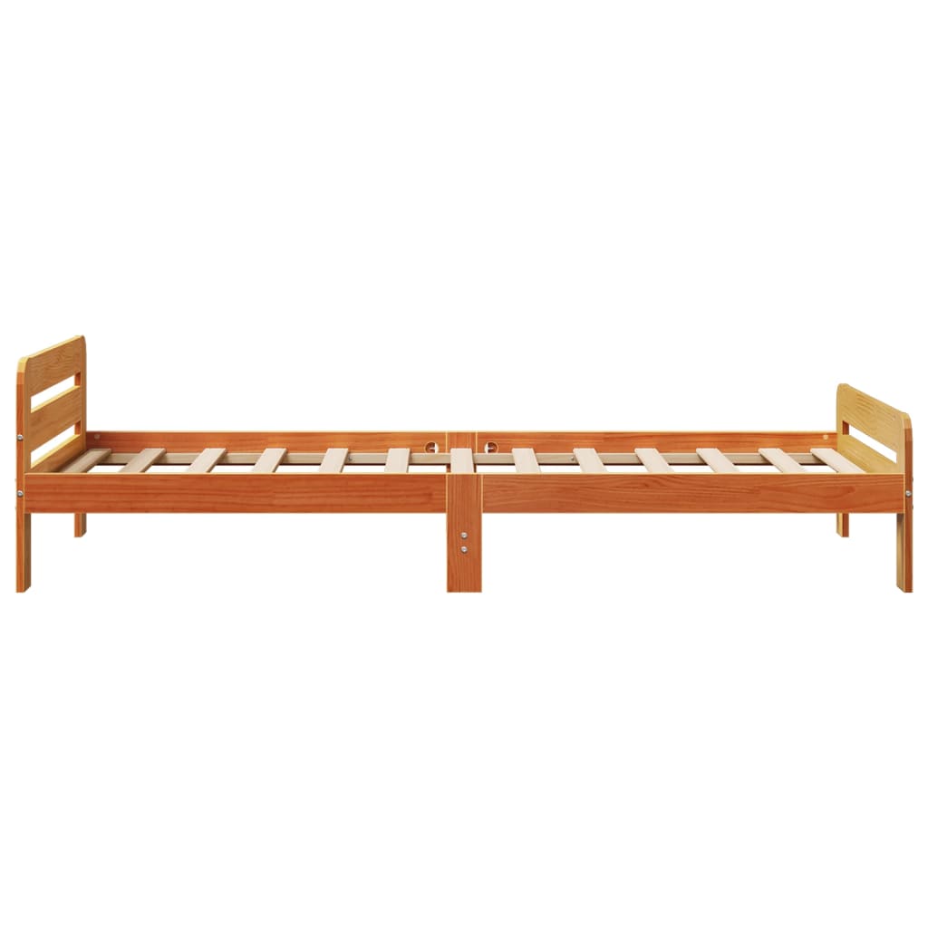 Bed Frame without Mattress Wax Brown 75x190 cm Small Single Solid Wood Pine